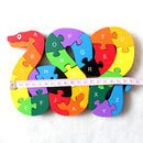 Kids Child Wooden Block Toys Alphabet Number Building Jigsaw Puzzle Snake Shape