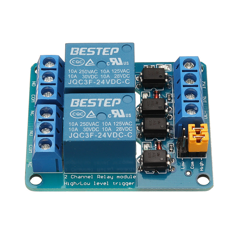 BESTEP 2 Channel 24V Relay Module High And Low Level Trigger For Auduino