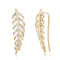 Trendy 925 Silver Inlay Zircon Crystal Elegant Leaf  Earring Jewelry for Women