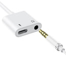Bakeey 2 in 1 Type C to 3.5mm Headphone Audio Jack & Type C Charging Adapter Cable For Huawei P30 Pro Mate 30 Xiaomi Mi9 9Pro S10+ Note 10 5G