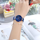 MEGIR 4209 Fashion Cutting Dial Women Watch Light Luxury Waterproof Quartz Watch