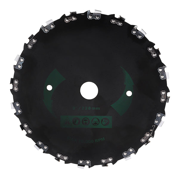 230mm Brushcutter Blade Replacement Brushcutter Saw Blade with Chain for Trimmer Lawnmover