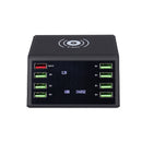 8 USB Port QC 3.0 Charger Dock Stand Station for Multiple Devices with for Phone Wireless Fast Charging
