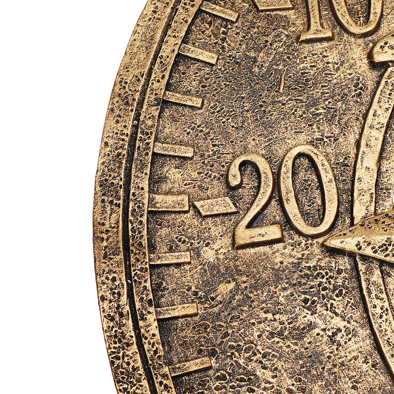 Waterproof Outdoor Indoor Garden Wall Station Clock Thermometer 12 Inch Sun And Moon