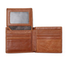 RFID Blocking Men's Purse Genuine Leather Bifold Anti Theft Credit Card Wallet
