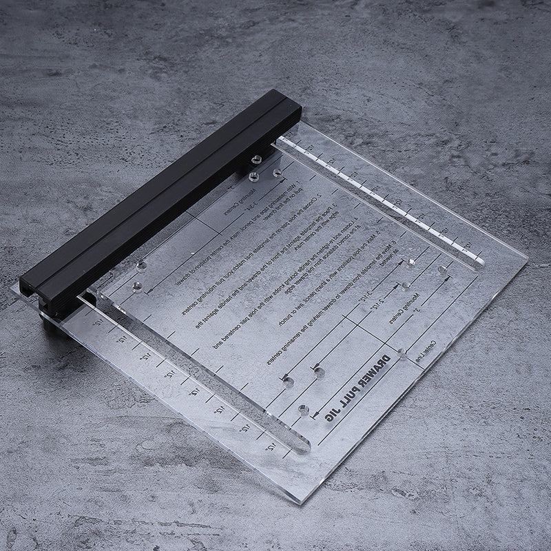 Adjustable Jig Ruler Drawer Door Pull Knob Installation Jig Handle Drill Guide Rule