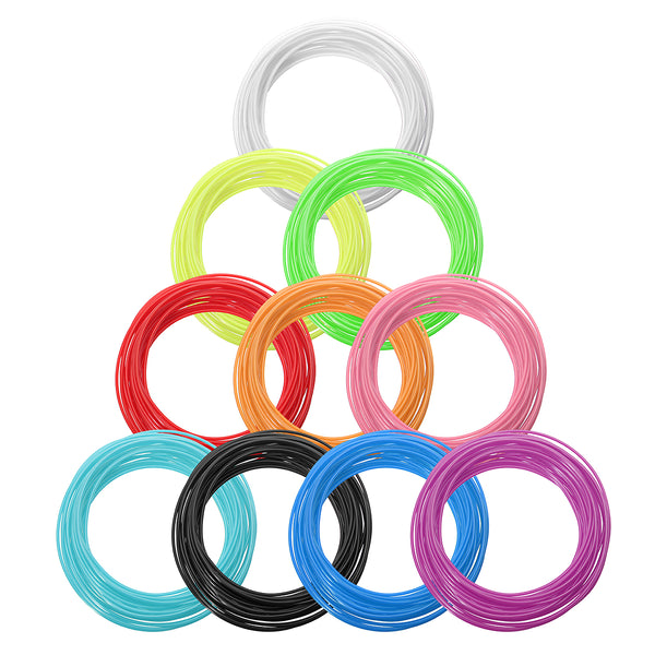 10 Colors/Pack 5/10m Per Color Length 1.75mm PCL Filament for 3D Printing Pen 0.4mm Nozzle