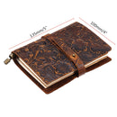 Indra Handmade Medium Embossed Stitched Leather Diary Notebook Journal