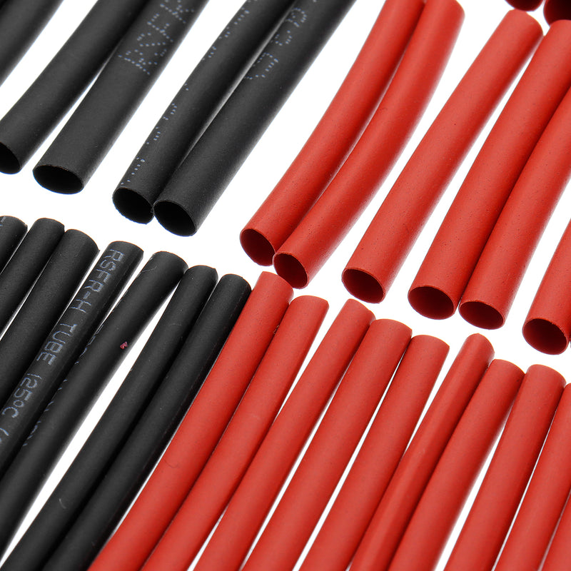 127Pcs Black&Red Weatherproof Heat Shrink Tube Sleeving Tubing Tube Assortment Kit