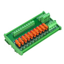 AC/DC 5 To 32V DIN Rail Mount 10 Position Power Distribution Fuse Holder Module Board With Base