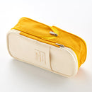 Kawaii Pencil Case Macaron Color Canvas Stretch Double Layer Large Capacity Pencil Box Cute Pencilcase Kids School Stationery