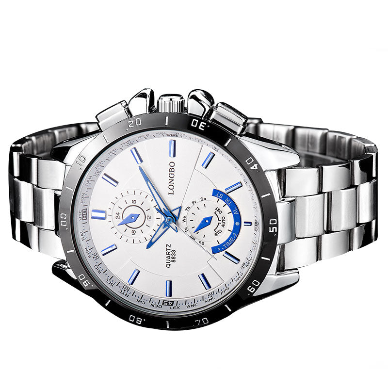 LONGBO 8833 Men Watch Luminous Stainless Steel Fashion Casual Quartz Wrist Watch