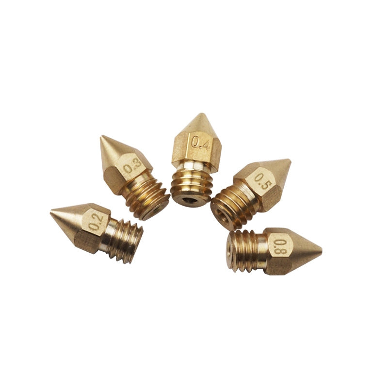 MK8 Aluminum Heating Block + 1.75mm 0.2/0.3/0.4/0.5/0.8mm Nozzle + M6*30mm Throat Kit For 3D Printer