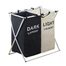 X-Shape Foldable Dirty Laundry Basket Organizer Printed Collapsible Three Grid Home Laundry Hamper Sorter Laundry Storage Baskets Large