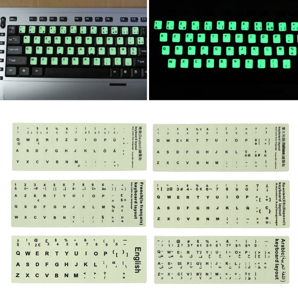 Fluorescent Keyboard Cover Stickers Luminous Waterproof Keyboard Protective Film