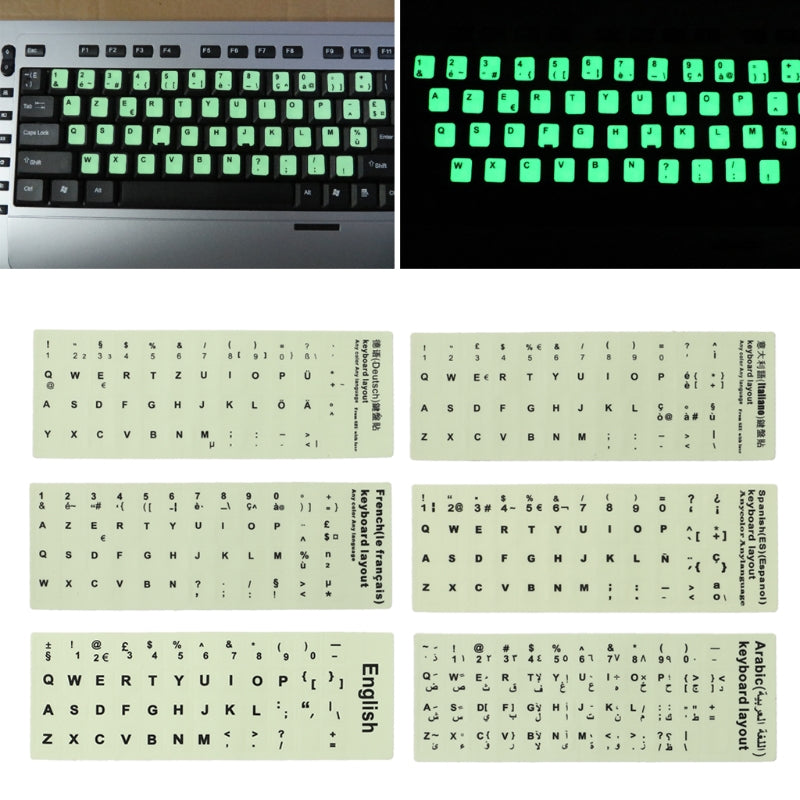 Fluorescent Keyboard Cover Stickers Luminous Waterproof Keyboard Protective Film