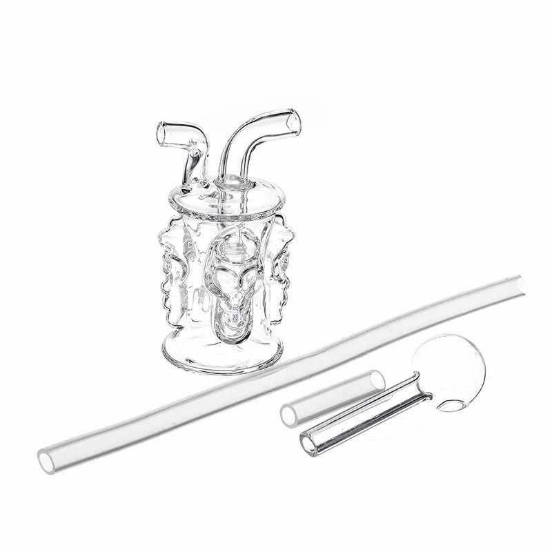 New Glass H ookah Pipes Craft Mini Four-sided Four Skulls Small H ookah Glass Skull