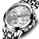 WISHDOIT WSD-016 Men Watch Fashion Chronograph Stainless Steel Strap Wrist Watch