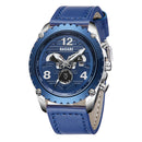 BAGARI 8007P Genuine Leather Watch Band Quartz Watch Calendar Casual Style Men Watch