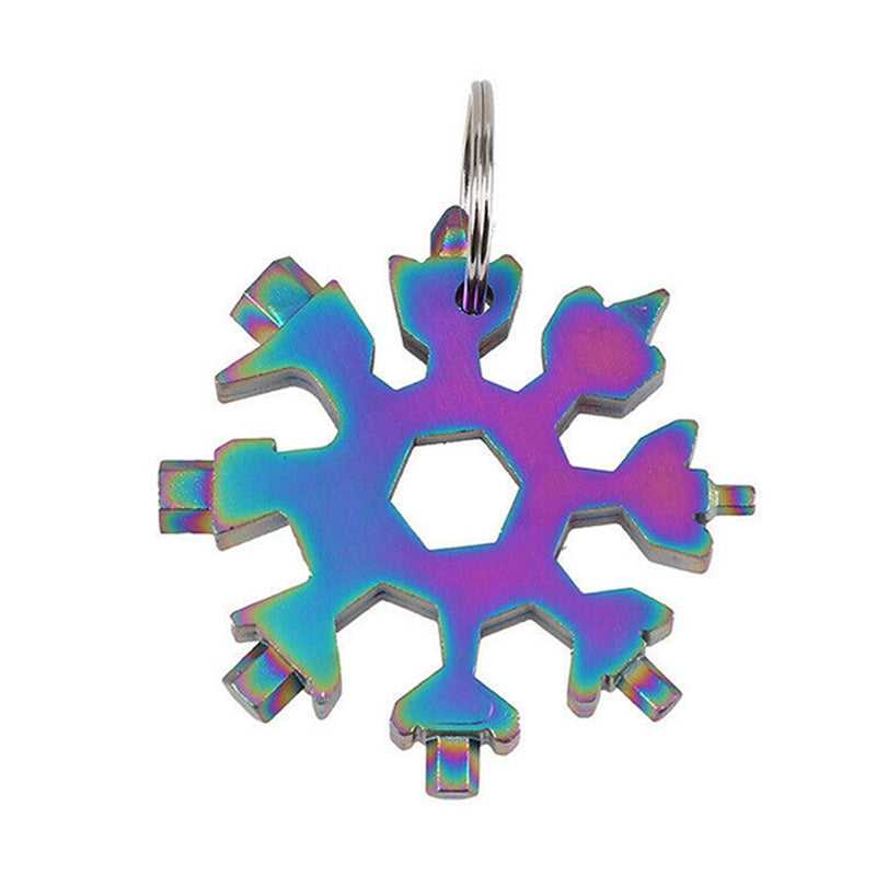 18 In 1 Snowflake Shape Multi Tool KeyChain Screwdriver EDC Tool