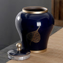 Luxurious Gradient Glaze Ceramic Funeral Pet Cremation Urn Memorial Container for Ashes Storage tank