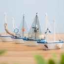 Mediterranean Style 14cm Boat Sailing Model Handmade Creative Home Decoration Decoration Ornament