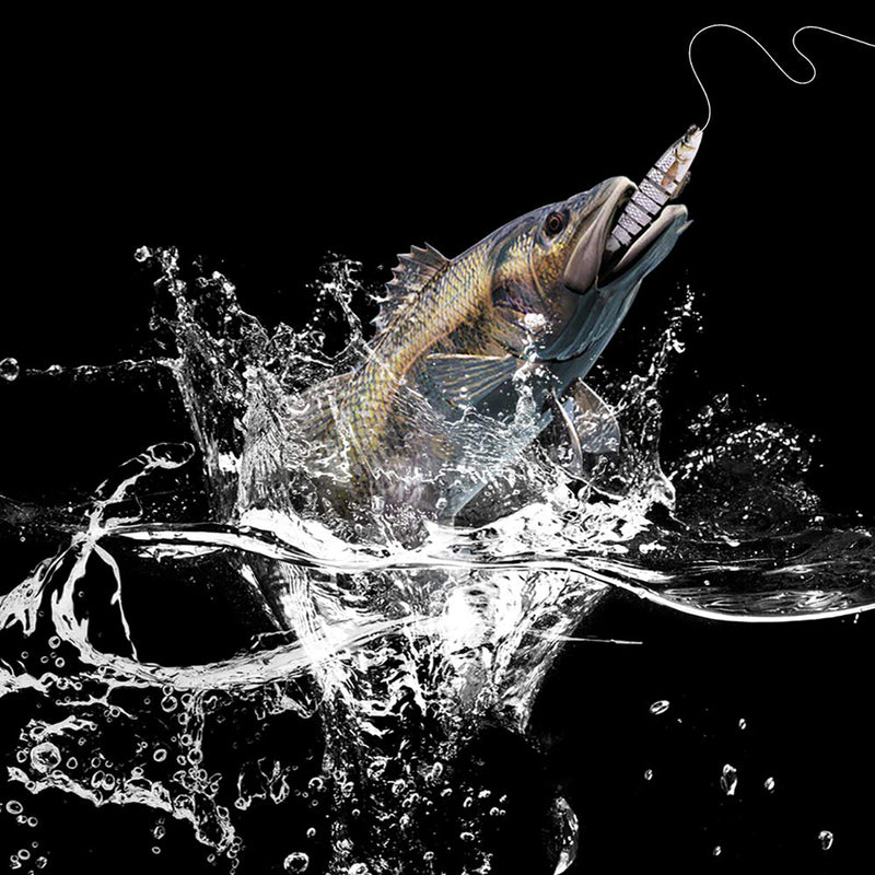 ZANLURE 6PC Fishing Lure 8 Segments Hard Bait 13cm/19g Artificial Lifelike Swimbait with Hook Pike