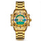 STRYVE S8020 LCD 5ATM Waterproof Week Display Full Steel Fashion Men Dual Display Digital Watch