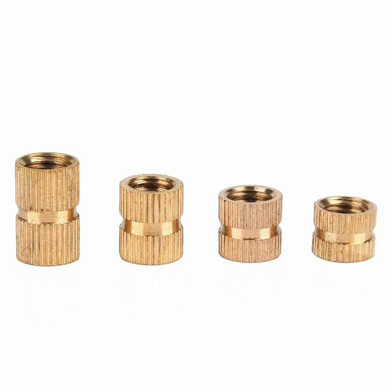 Suleve M8BN1 120Pcs M8 Brass Cylinder Knurled Threaded Nut Round Insert Embedded Nuts Assortment Set