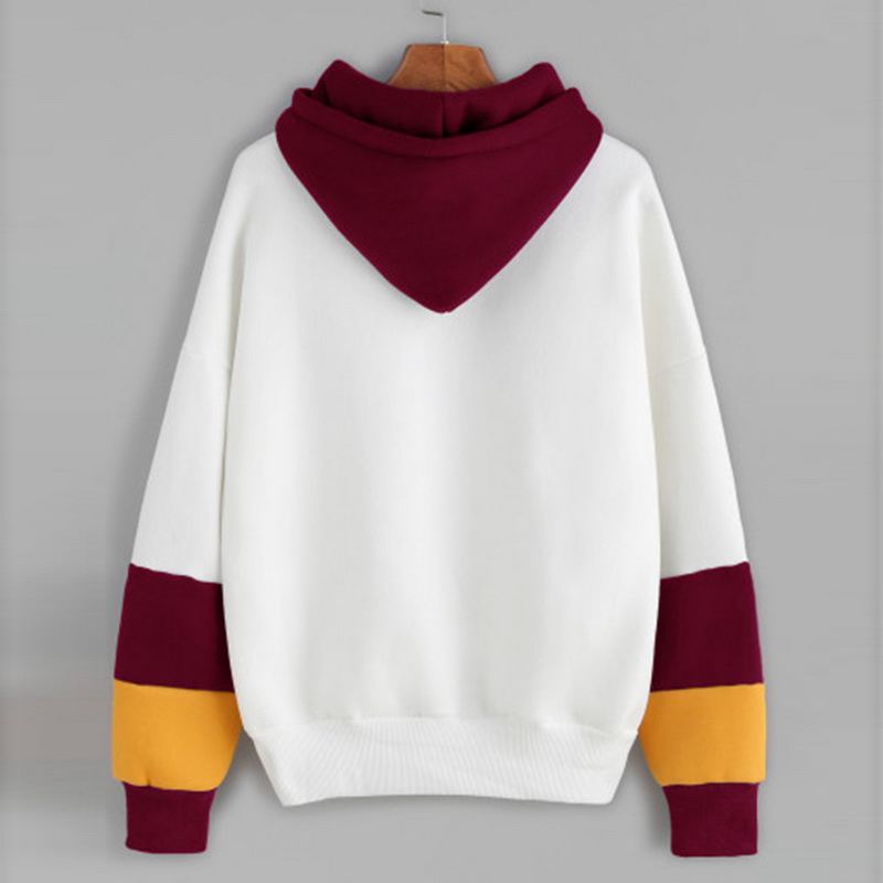 Women Long Sleeve Hoodies Sweatshirts Drawstring Block Cactus Oversized Hoo Y7E2