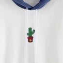 Women Long Sleeve Hoodies Sweatshirts Drawstring Block Cactus Oversized Hoo Y7E2