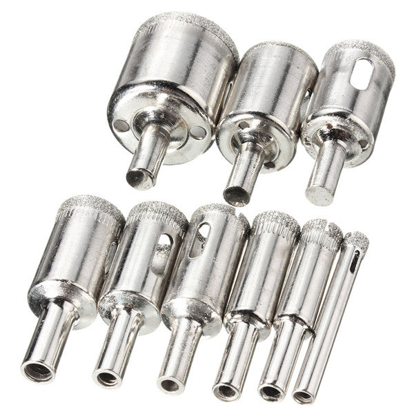 10pcs Diamond Hole Saw Drill Bit Set 6mm-30mm Tile Ceramic Glass Porcelain Marble Hole Saw Cutter