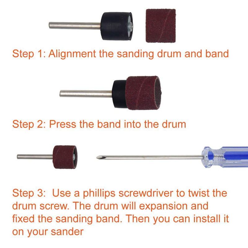 338pcs Sanding Drum Kit with Free Box fits Includes Rubber Drum Mandrels -  D2W1