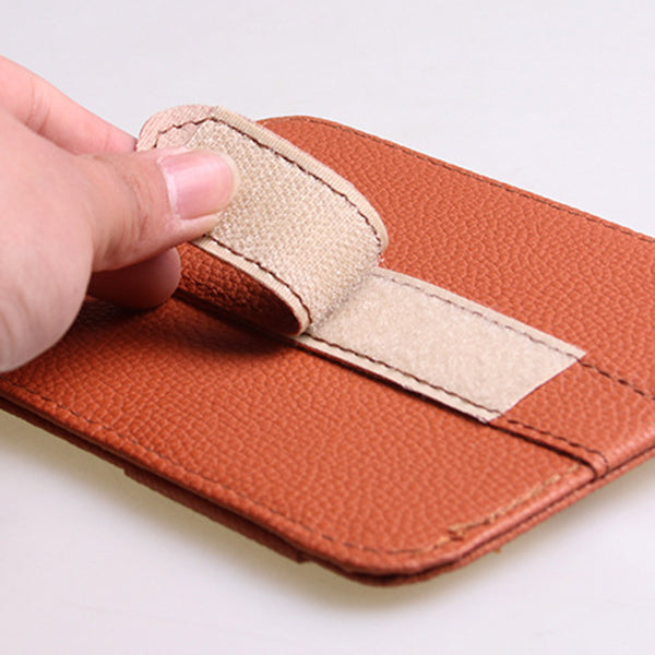 Multiple Layers Car Glasses Folder PU Leather Sun Visor Card Holder Car Storage Bag