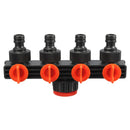 1/2 Inch 4 Way Splitter Garden Water Hose Tap Internal Thread Quick Connector