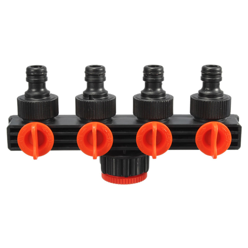 1/2 Inch 4 Way Splitter Garden Water Hose Tap Internal Thread Quick Connector