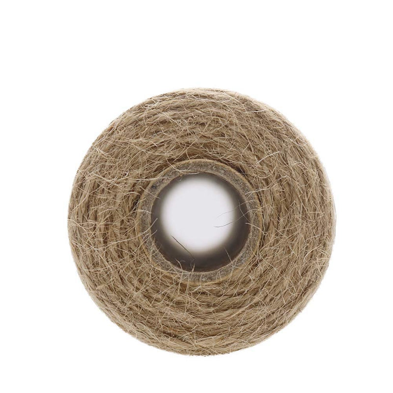 2pcs x 333 feet 2mm 3Ply jute twine, package tied with twine, natural brown
