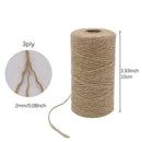 2pcs x 333 feet 2mm 3Ply jute twine, package tied with twine, natural brown