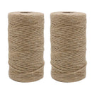2pcs x 333 feet 2mm 3Ply jute twine, package tied with twine, natural brown