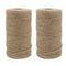 2pcs x 333 feet 2mm 3Ply jute twine, package tied with twine, natural brown