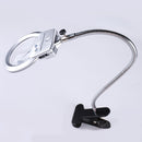 Large Lens Desk Magnifier Magnifying Glass Clamp LED Light 360 Rotating Hose