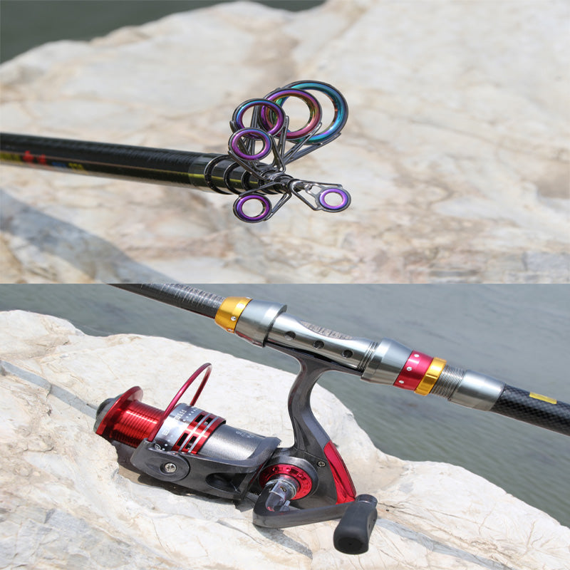 ZANLURE 1.8-3.6m Carbon Fiber Telescopic Fishing Rod Mini Portable Spinning Rod Sea Fishing Rod