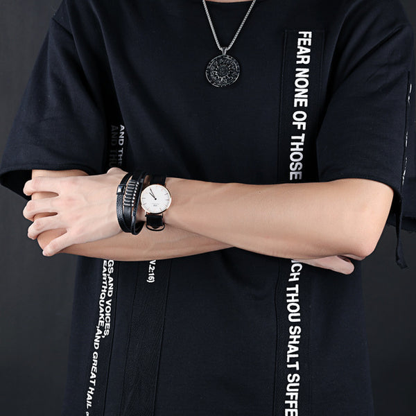 Punk Personality Bracelet Men's Retro Leather Bracelet