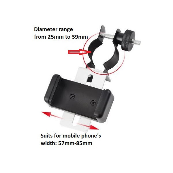Universal Mobile Phone Adapter Clip Bracket Mount Holder for Telescope Microscope Compatible with Telescope Eyepiece 38-50mm