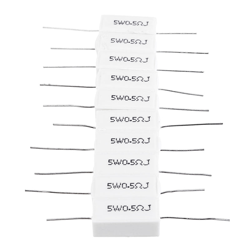 50pcs BPR56 5W 0.5R 0.5 Ohm 5w Non-inductive Ceramic Cement Resistor Wirewound Resistance