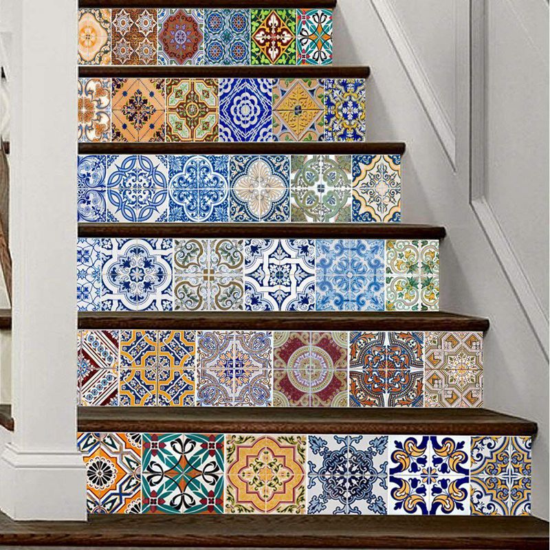 Peel and Stick Tile Backsplash Stair Riser Decals DIY Tile Decals Mexican T G7O8