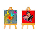 3 by 5 Inch Tiny Wood Easels Set for Paintings Craft Small Acrylics Oil Pro