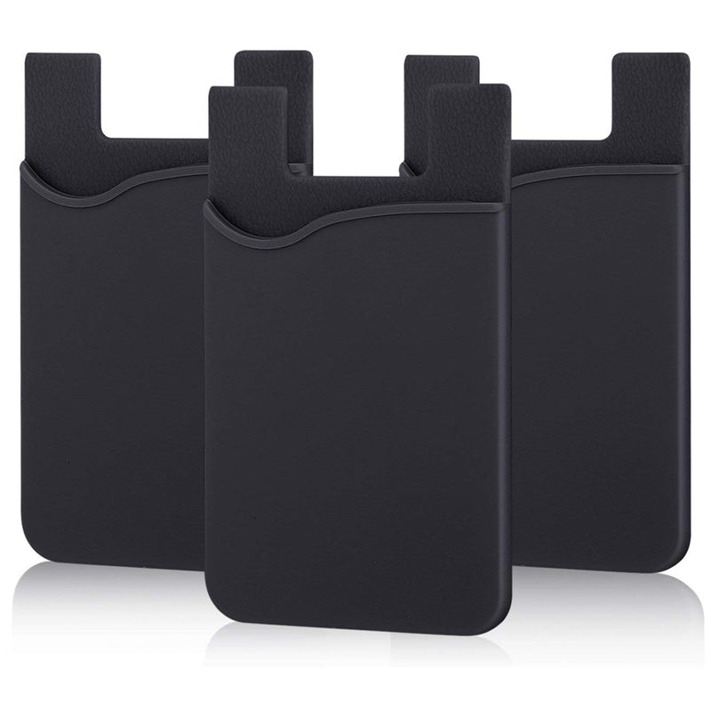 Adhesive Phone Wallet, [3 Pack] Ultra Thin Stick-on Silicone Credit Card Ho K8Y1