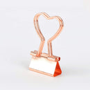 12PCS Heart Shape Binder Clips Skeleton alloy Paper Clips Foldback File Cli