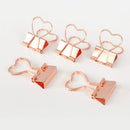 12PCS Heart Shape Binder Clips Skeleton alloy Paper Clips Foldback File Cli